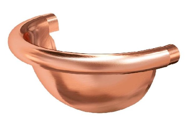 Водосток Aquasistem, система 125x90 - Заглушка желоба полукруглая медная d125мм купить в Нальчике