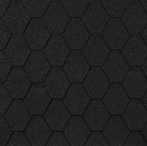 Гибкая черепица EURASIA Docke, Коллекция ШЕСТИГРАННИК Чёрный купить в Нальчике
