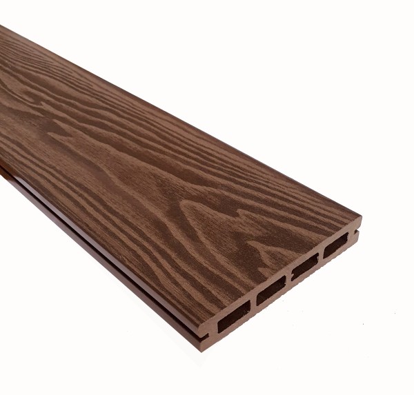 Террасная доска из ДПК Terrapol Смарт 3D Пустотелая с пазом Орех Милано купить в Нальчике