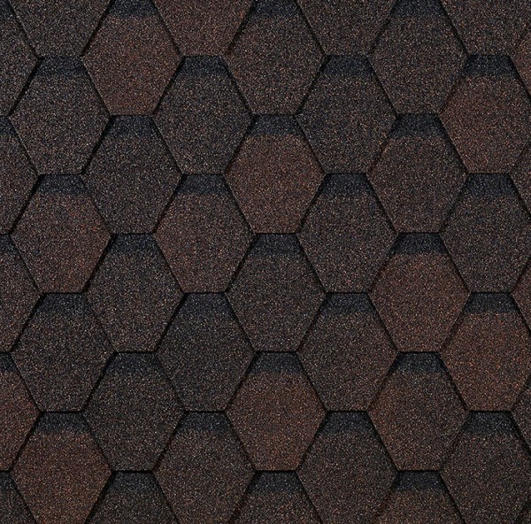 Гибкая черепица EURASIA Docke, Коллекция ШЕСТИГРАННИК Коричневый купить в Нальчике