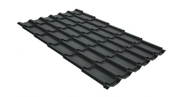 Металлочерепица классик GL 0,5 GreenCoat Pural Matt RR 23 темно-серый (RAL 7024 мокрый асфальт) купить в Нальчике