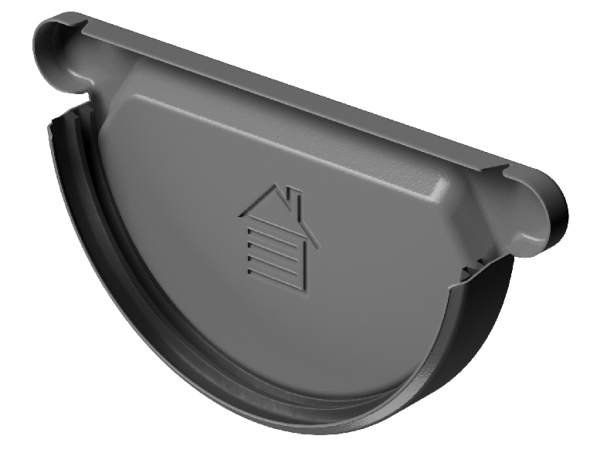 Заглушка желоба D125 Döcke STAL PREMIUM Графит, (RAL 7024) купить в Нальчике