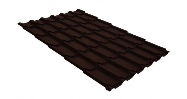 Металлочерепица классик GL 0,5 GreenCoat Pural RR 887 шоколадно-коричневый (RAL 8017 шоколад) купить в Нальчике