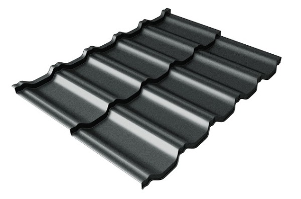 Металлочерепица модульная Квинта Uno Grand Line c 3D резом 0,5 Satin RAL 7016 антрацитово-серый купить в Нальчике