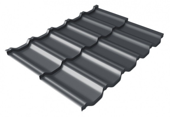Металлочерепица модульная Квинта Uno Grand Line c 3D резом 0,5 Satin Мatt RAL 7024 мокрый асфальт купить в Нальчике