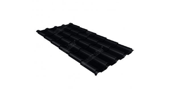Металлочерепица камея 0,45 Drap RAL 9005 черный купить в Нальчике