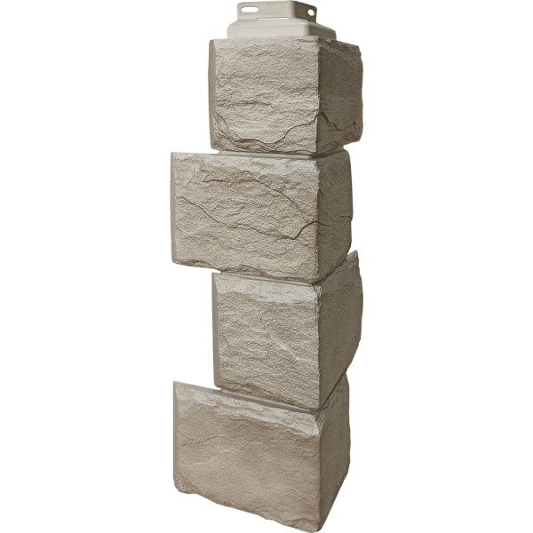 Цокольный сайдинг FineBer – Серия “Камень природный”, Угол наружный Песочный купить в Нальчике