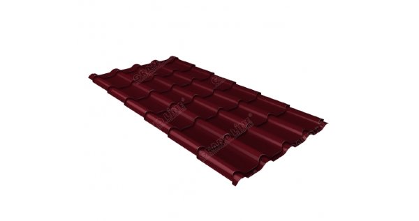 Металлочерепица камея 0,45 Drap RAL 3005 красное вино купить в Нальчике