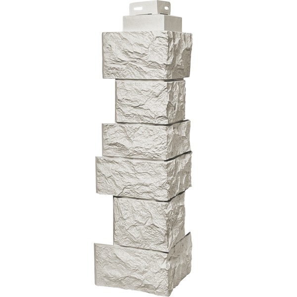 Цокольный сайдинг FineBer – Серия “Дикий камень”, Угол наружный, Жемчуг купить в Нальчике