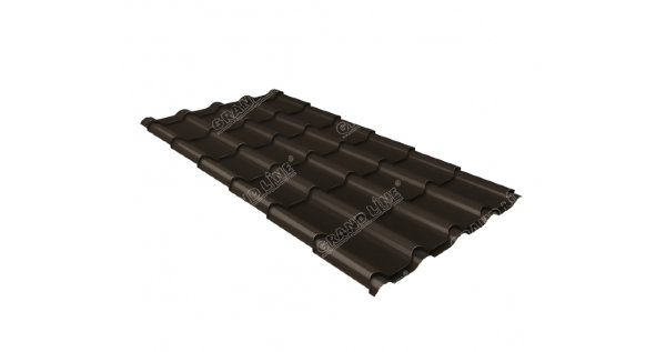 Металлочерепица камея GL 0,5 GreenCoat Pural RR 32 темно-коричневый (RAL 8019 серо-коричневый) купить в Нальчике