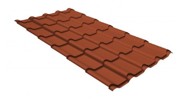 Металлочерепица камея GL 0,5 GreenCoat Pural RR 750 кирпично-красный (RAL 8004 терракота) купить в Нальчике