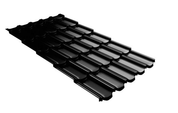 Металлочерепица квинта плюс с 3D резом 0,5 GreenСoat Pural Matt RR 33 черный (RAL 9005 черный) купить в Нальчике