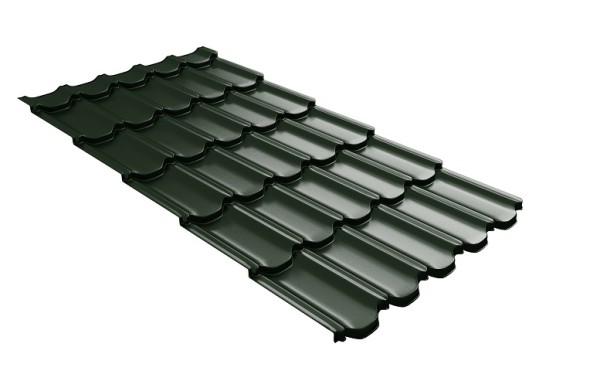 Металлочерепица квинта плюс с 3D резом 0,5 GreenСoat Pural RR 11 темно-зеленый (RAL 6020 хромовая зелень) купить в Нальчике