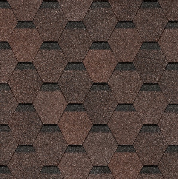 Гибкая черепица Docke, коллекция Шестигранник Коричневый купить в Нальчике