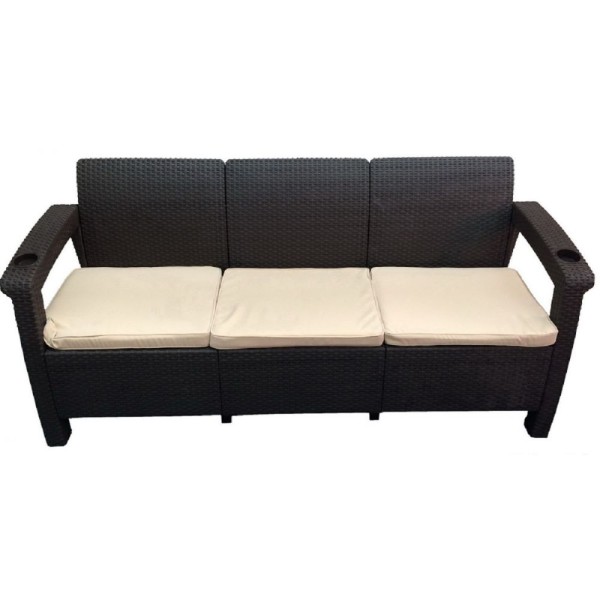 Трёхместный диван  Yalta Sofa 3 Seat венге купить в Нальчике