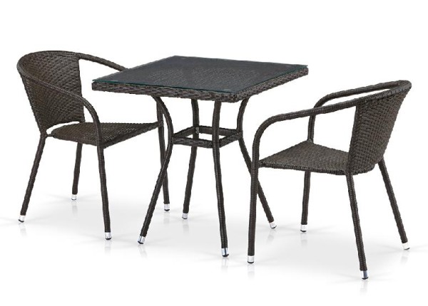 Комплект плетеной мебели AFINA из иск. ротанга T282BNT/Y137C-W53 Brown 2Pcs купить в Нальчике