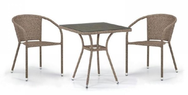Комплект плетеной мебели AFINA из иск. ротанга T282BNT/Y137C-W56 Light Brown 2Pcs купить в Нальчике