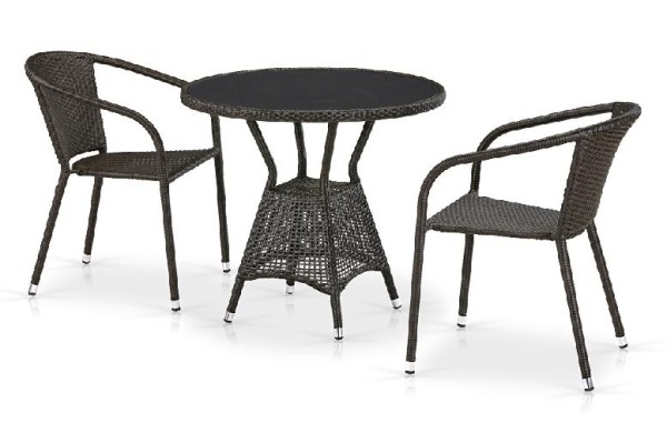 Комплект плетеной мебели AFINA из иск. ротанга T707ANS/Y137C-W53 Brown 2Pcs купить в Нальчике