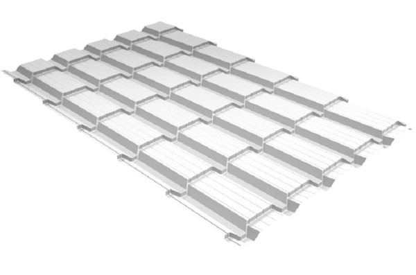 Металлочерепица GL квадро профи 0,5 Satin RAL 9003 сигнальный белый купить в Нальчике