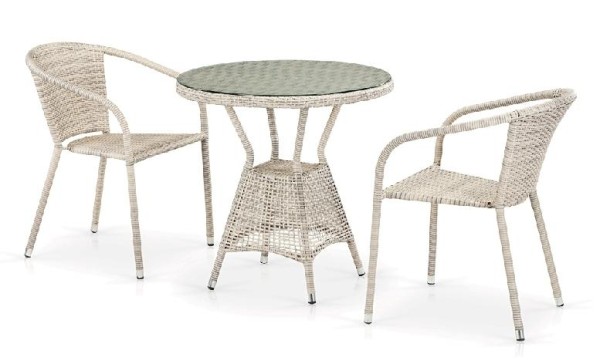 Комплект плетеной мебели AFINA из иск. ротанга T705ANT/Y137C-W85 Latte 2Pcs купить в Нальчике
