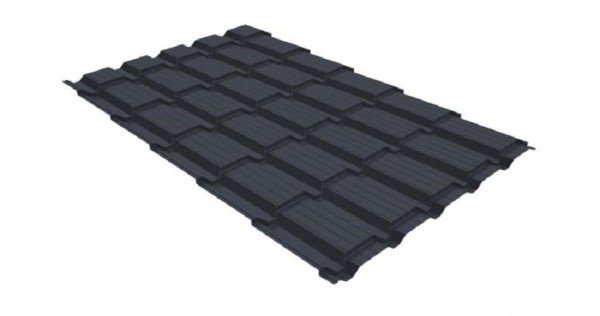 Металлочерепица GL квадро профи 0,5 GreenCoat Pural RR 23 темно-серый (RAL 7024) мокрый асфальт купить в Нальчике