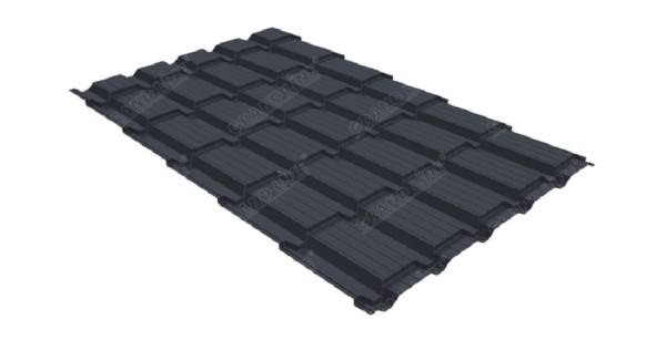Металлочерепица GL квадро профи 0,5 Satin RAL 7024 мокрый асфальт купить в Нальчике