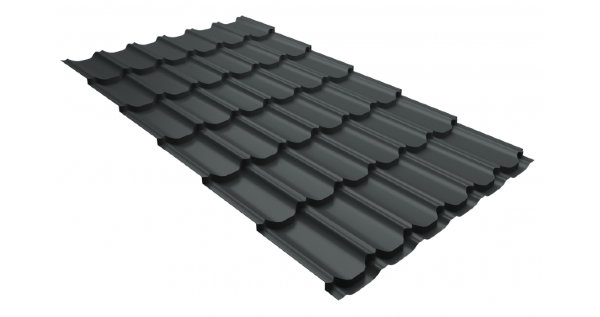 Металлочерепица квинта плюс 0,5 GreenCoat Pural Matt RR 23 темно-серый (RAL 7024 мокрый асфальт) купить в Нальчике