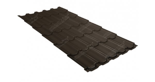 Металлочерепица квинта плюс 0,5 GreenCoat Pural Matt RR 32 темно-коричневый (RAL 8019 серо-коричневый) купить в Нальчике