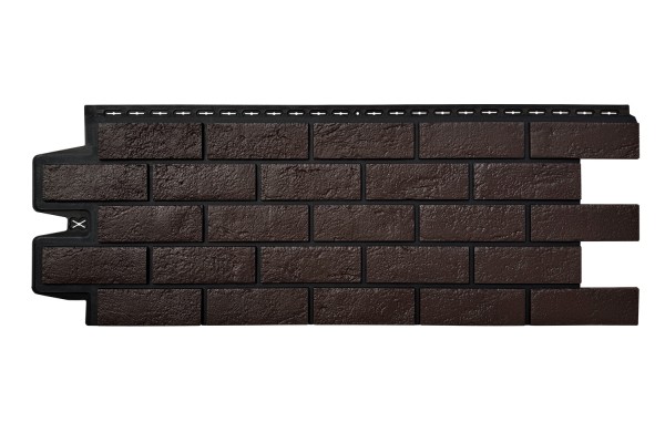 ФП Grand Line состаренный кирпич премиум Шоколадный (шов RAL 9005) купить в Нальчике
