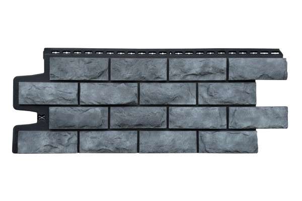 Фасадные панели Grand Line Колотый Камень Антрацит, Шов черный купить в Нальчике